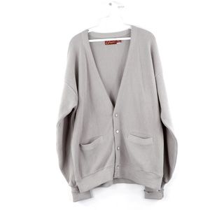 Vintage 80s Streetwear Knit Cardigan Sweater Gray